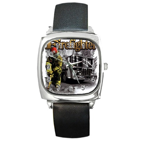 FireFighter Square Metal Watch from UrbanLoad.com Front