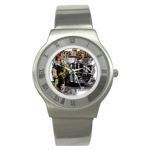 FireFighter Stainless Steel Watch from UrbanLoad.com Front