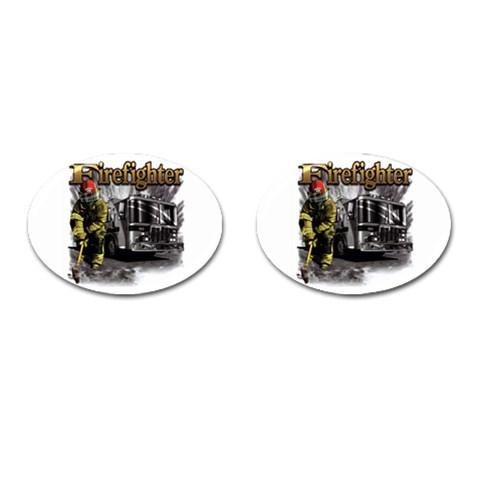 FireFighter Cufflinks (Oval) from UrbanLoad.com Front(Pair)