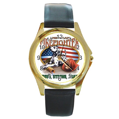 Proud Round Gold Metal Watch from UrbanLoad.com Front