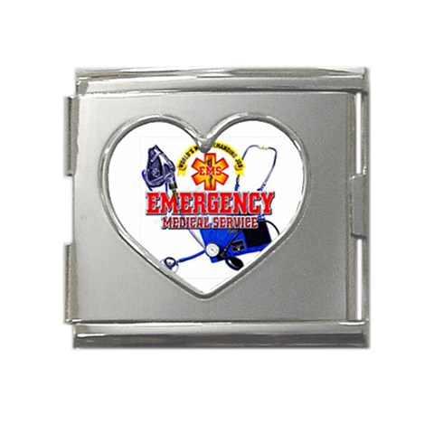 EMS Mega Link Heart Italian Charm (18mm) from UrbanLoad.com Front