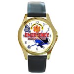 EMS Round Gold Metal Watch