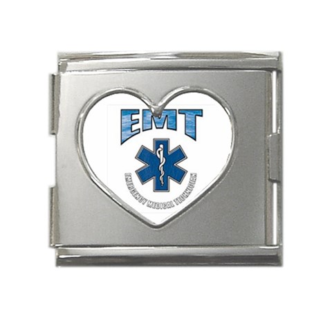 EMT Mega Link Heart Italian Charm (18mm) from UrbanLoad.com Front
