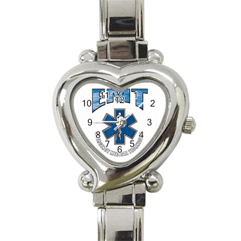 EMT Heart Italian Charm Watch from UrbanLoad.com Front