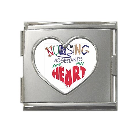 Assistant Mega Link Heart Italian Charm (18mm) from UrbanLoad.com Front