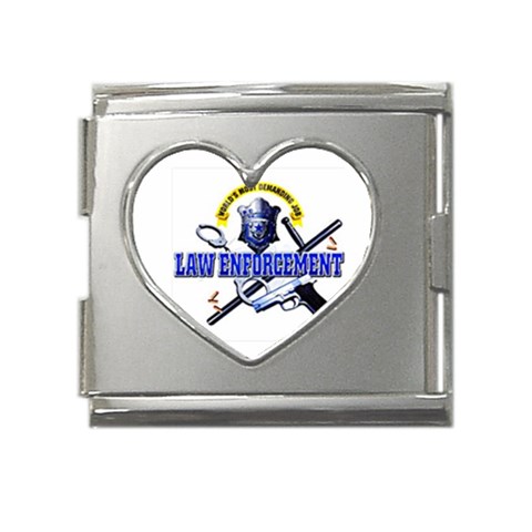 Law Mega Link Heart Italian Charm (18mm) from UrbanLoad.com Front