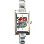 Cops Rectangular Italian Charm Watch