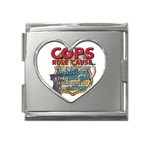 Cops Mega Link Heart Italian Charm (18mm)