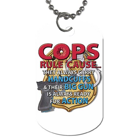 Cops Dog Tag (One Side) from UrbanLoad.com Front