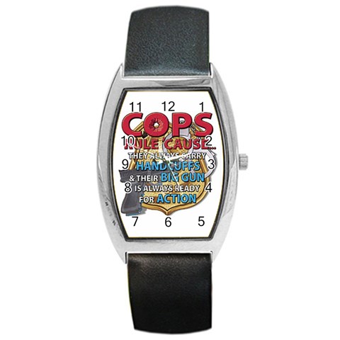 Cops Barrel Style Metal Watch from UrbanLoad.com Front