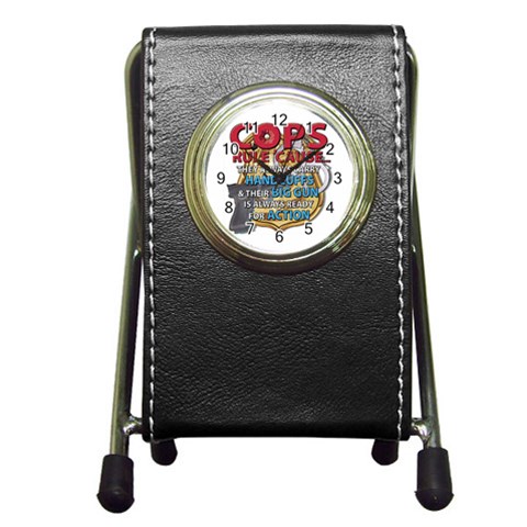 Cops Pen Holder Desk Clock from UrbanLoad.com Front