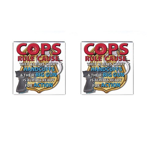 Cops Cufflinks (Square) from UrbanLoad.com Front(Pair)