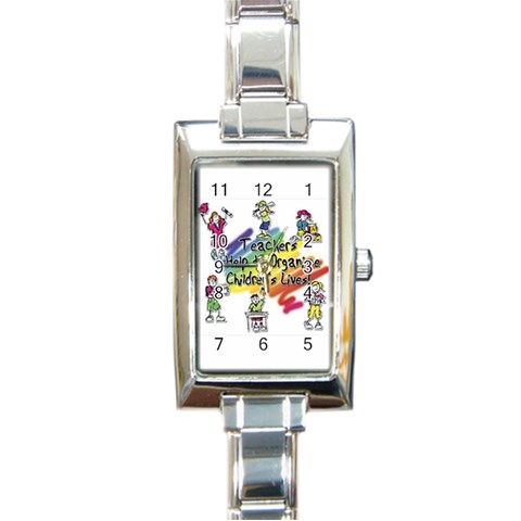 Organize Rectangular Italian Charm Watch from UrbanLoad.com Front