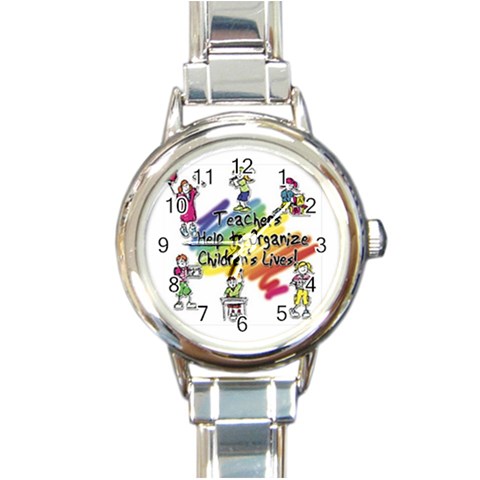 Organize Round Italian Charm Watch from UrbanLoad.com Front