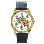 Organize Round Gold Metal Watch