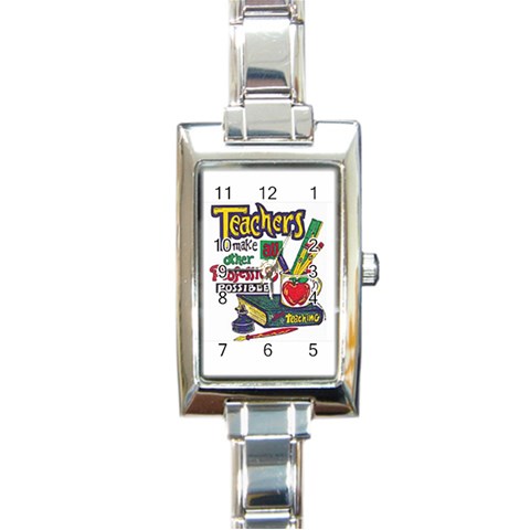 Professions Rectangular Italian Charm Watch from UrbanLoad.com Front