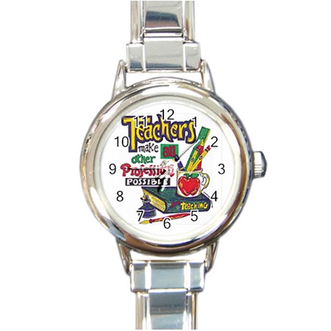 Professions Round Italian Charm Watch from UrbanLoad.com Front