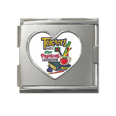 Professions Mega Link Heart Italian Charm (18mm) from UrbanLoad.com Front