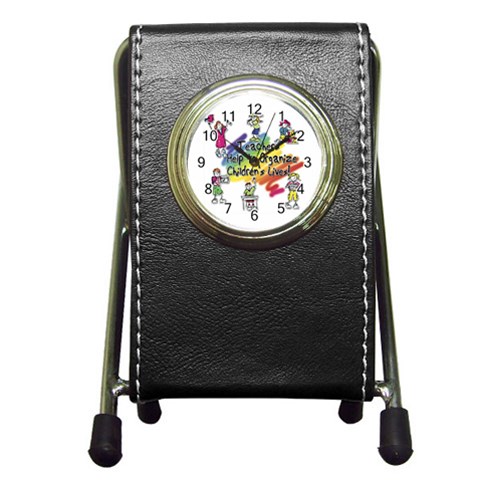 Organize Pen Holder Desk Clock from UrbanLoad.com Front
