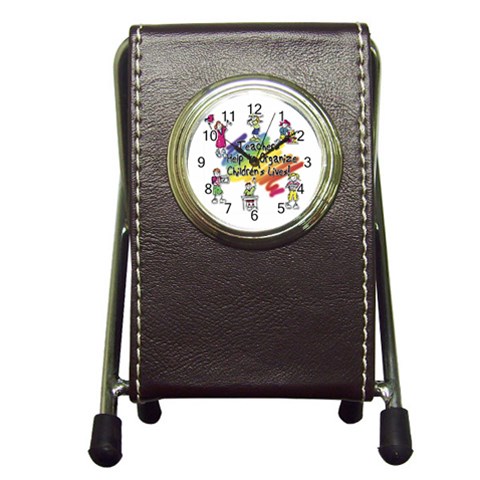 Organize Pen Holder Desk Clock from UrbanLoad.com Front