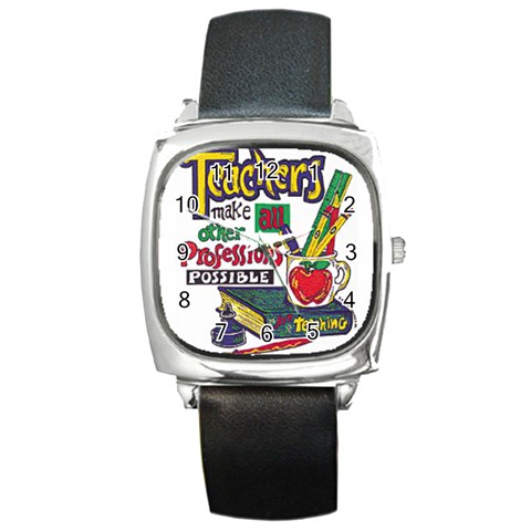 Professions Square Metal Watch from UrbanLoad.com Front
