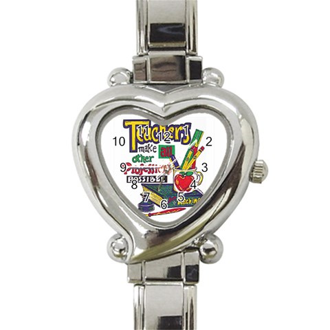 Professions Heart Italian Charm Watch from UrbanLoad.com Front