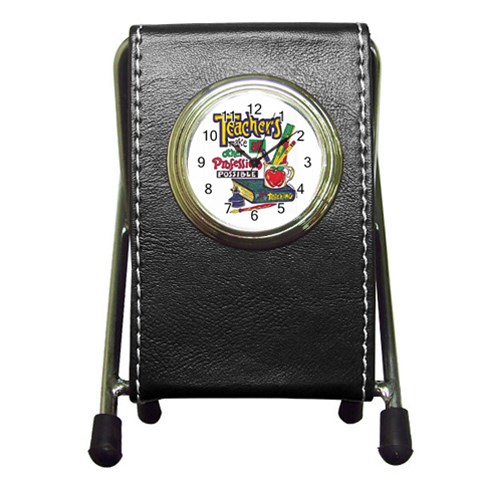 Professions Pen Holder Desk Clock from UrbanLoad.com Front