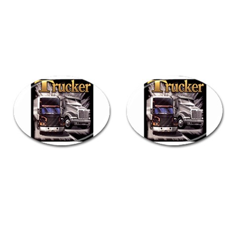 Trucker Cufflinks (Oval) from UrbanLoad.com Front(Pair)