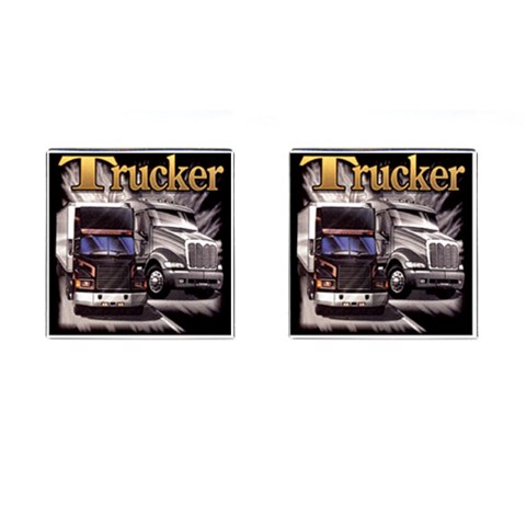 Trucker Cufflinks (Square) from UrbanLoad.com Front(Pair)