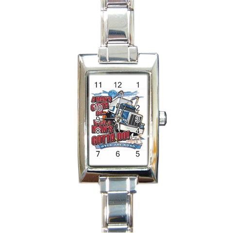Man Rectangular Italian Charm Watch from UrbanLoad.com Front