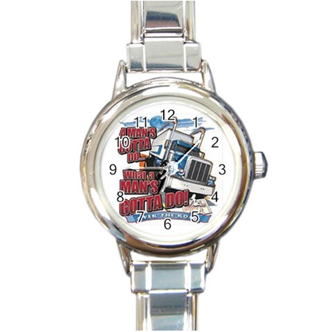 Man Round Italian Charm Watch from UrbanLoad.com Front