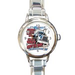 Man Round Italian Charm Watch