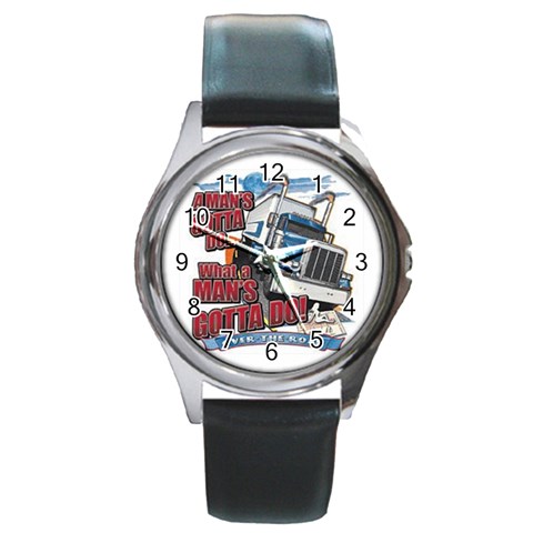 Man Round Metal Watch from UrbanLoad.com Front