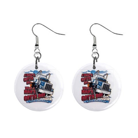 Man 1  Button Earrings from UrbanLoad.com Front