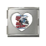 Man Mega Link Heart Italian Charm (18mm)