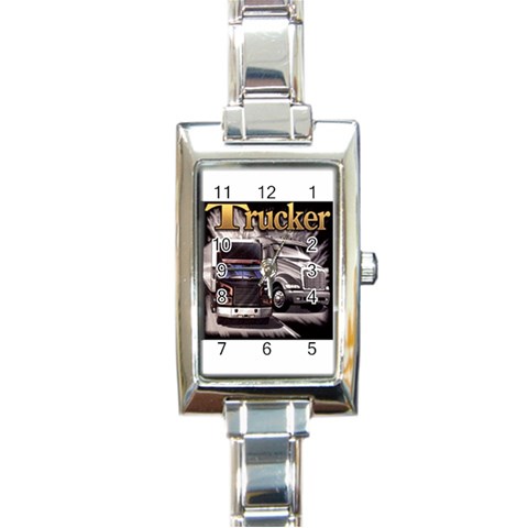 Trucker Rectangular Italian Charm Watch from UrbanLoad.com Front