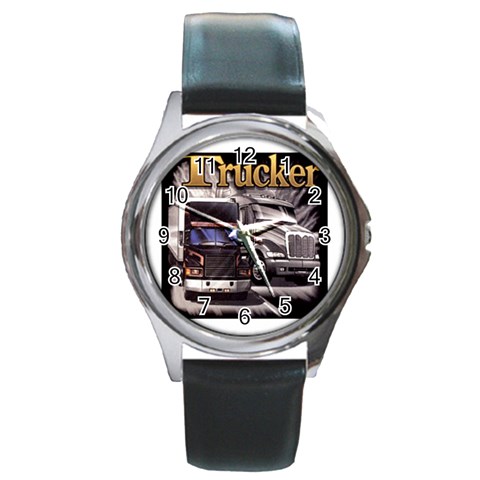 Trucker Round Metal Watch from UrbanLoad.com Front