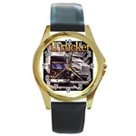 Trucker Round Gold Metal Watch