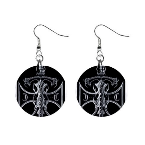Cross 1  Button Earrings from UrbanLoad.com Front
