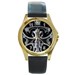 Cross Round Gold Metal Watch