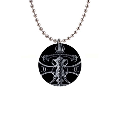 Cross 1  Button Necklace from UrbanLoad.com Front