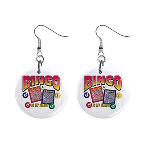 Bingo Game 1  Button Earrings from UrbanLoad.com Front