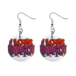 Love Bingo 1  Button Earrings