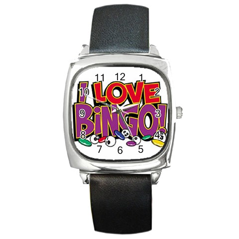 Love Bingo Square Metal Watch from UrbanLoad.com Front