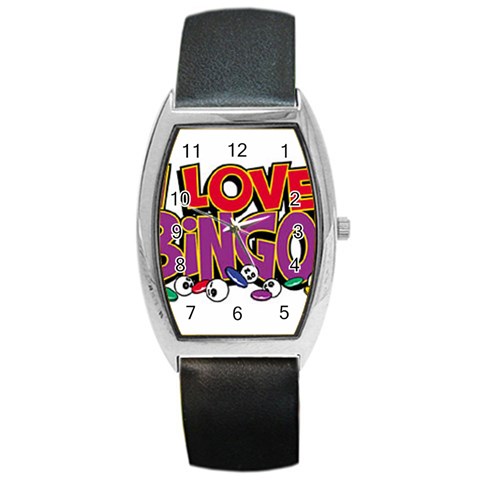 Love Bingo Barrel Style Metal Watch from UrbanLoad.com Front