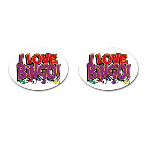 Love Bingo Cufflinks (Oval) from UrbanLoad.com Front(Pair)