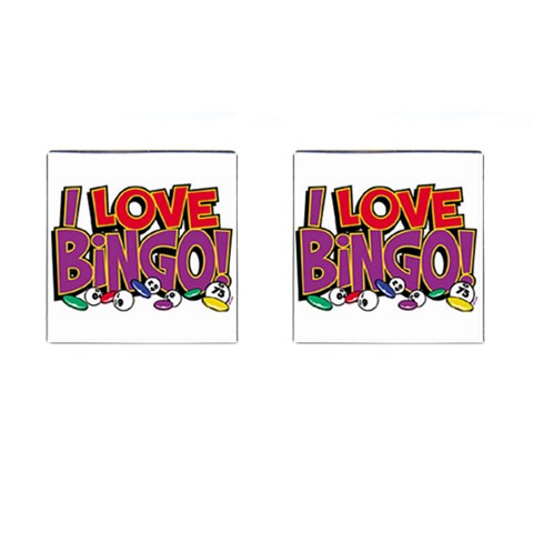 Love Bingo Cufflinks (Square) from UrbanLoad.com Front(Pair)