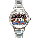 Blackjack Round Italian Charm Watch