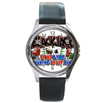 Blackjack Round Metal Watch