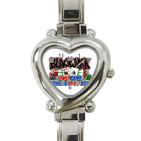 Blackjack Heart Italian Charm Watch from UrbanLoad.com Front